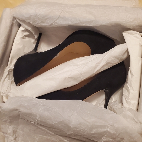 Jimmy Choo black suede platform pumps Sz 38 (Italian sizing) - Picture 3 of 4